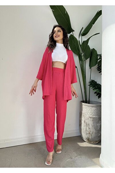 Modistre Kimonó Seersucker felső és alsó készlet