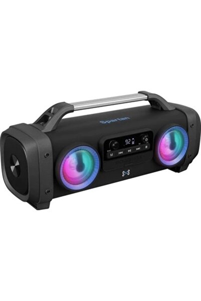 Mikado Sh03 Spartan Led Işıklı Bt-tf-usb-aux-fm-mıc Grişli Speaker Hoparlör