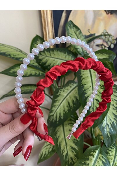 CSR AKSESUAR Комплект от 2 сатенени и перлени диадеми