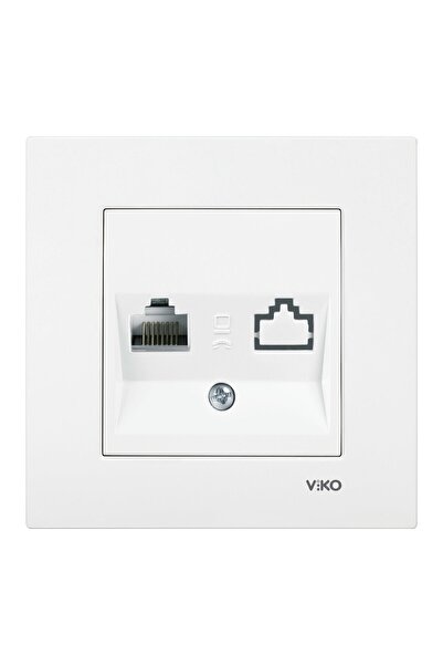 VİKO Viko Karre Beyaz Tekli Data Cat-6 İnternet Prizi ÇERÇEVELİ