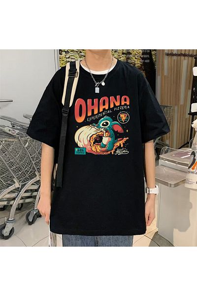 Touz Ohana εμπριμέ μαύρο μπλουζάκι Unisex Oversize