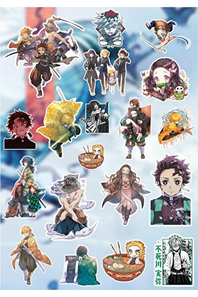 Anime Marketi Demon Slayer Anime Laptop Sticker Seti (19 Adet)