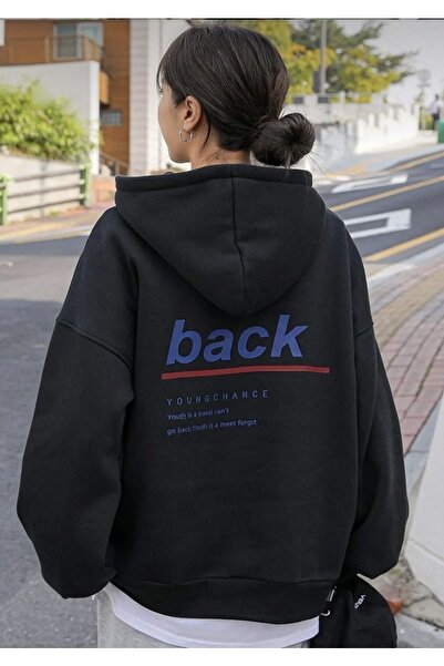 BYMEER Φούτερ με κουκούλα Unisex μαύρη στάμπα