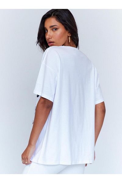 Jose Clothing Μπλουζάκι Unisex Oversize από οργανικό βαμβάκι με λευκή στάμπα - κοντομάνικο