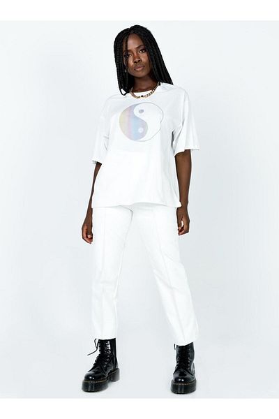 Jose Clothing Μπλουζάκι Unisex Oversize από οργανικό βαμβάκι με λευκή στάμπα - κοντομάνικο