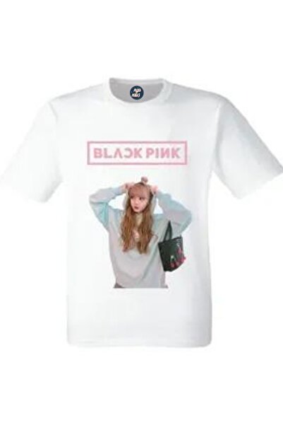 RYO FASHİON Tricou alb unisex cu mânecă scurtă BLACK PINK GROUP cu imprimeu p...