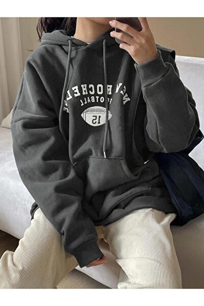 MOONBULL Unisex nová oversize mikina Rochelle s potiskem a kapucí