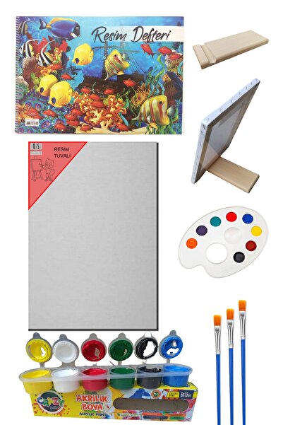 O&S Oyun ve Sanat Eğlen-Üret Resim Başlangıç Seti - Tuval, Resim Defteri, Akr...