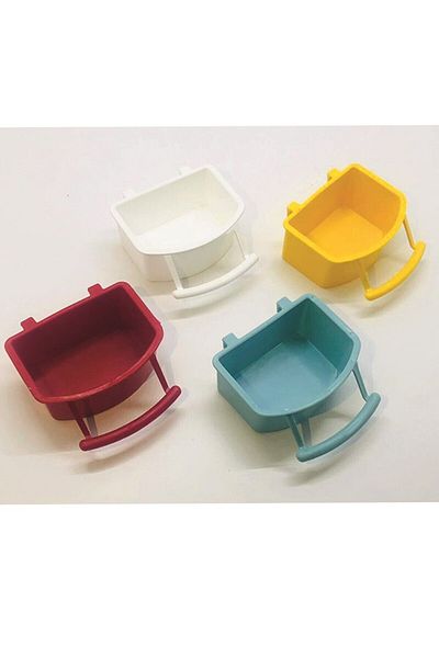PoyrazPet Large Size Perch Food Bowl for Cage, Colorful