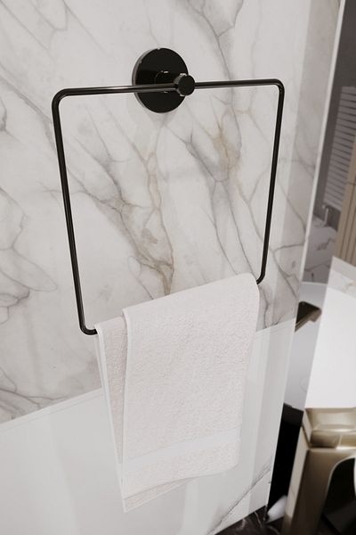 boz concept home Αυτοκόλλητη τετράγωνη θήκη για πετσέτες χεριών και προσώπου Organizer μπάνιου Αξεσουάρ μπάνιου