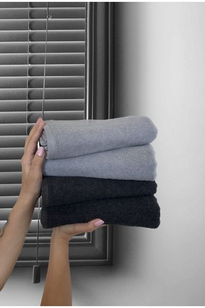 SHAL HOME Private 100% Cotton Set of 4 50x90 Hand & Face Towels