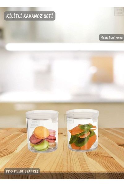 Jet's Home 2-Piece Ziplock Cylinder Jar Set Food Container Airtight 0.65 liters x 2 BPA FREE