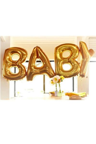mypartyready Baby Yazılı Gold Renk Folyo Helyum Balon Seti 34" 76 Cm Cinsiyet...