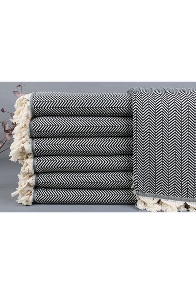 Kayra Export بطانية بيكيه قطن أسود 190x230 سم حجم كبير بيكيه بطانية سميكة متوسطة