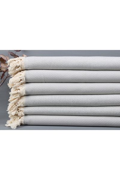 Kayra Export بيكيه رمادي فاتح 170x210 سم غطاء قطن بيكيه رقيق