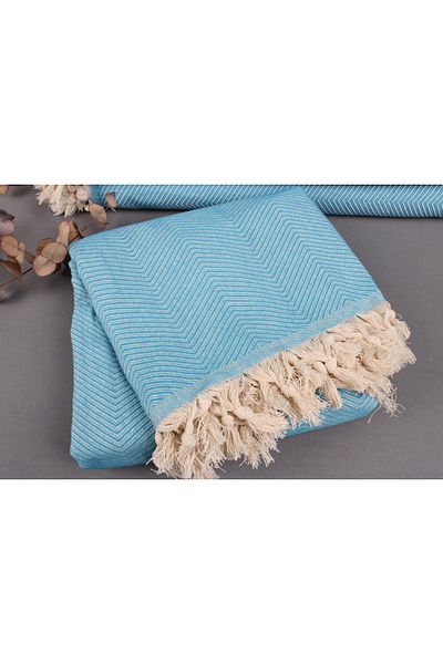 Kayra Export بيكيه تركواز 170x210 سم غطاء قطن بيكيه رقيق