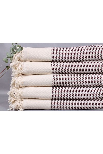 Kayra Export بيكيه كلاريت أحمر 190x225 سم قطن بيكيه غطاء ديكور كبير الحجم