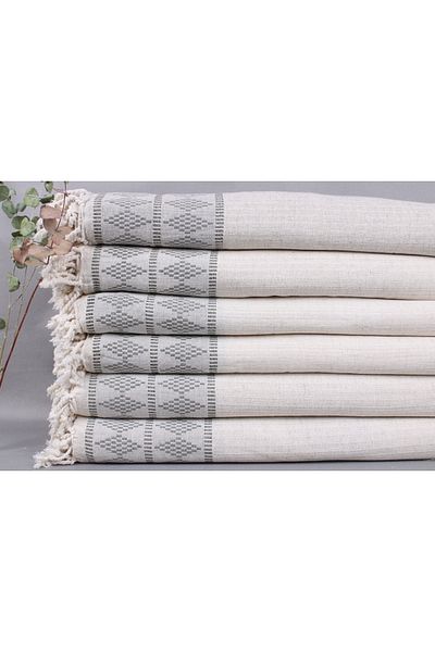 Kayra Export بيكيه كاكي أخضر 220x250 سم غطاء كتان بيكيه مزدوج