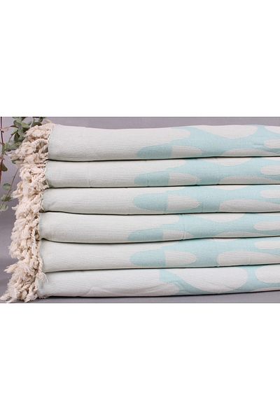 Kayra Export بيكيه نعناع 200x250 سم قطن بيكيه غطاء ديكور كبير الحجم