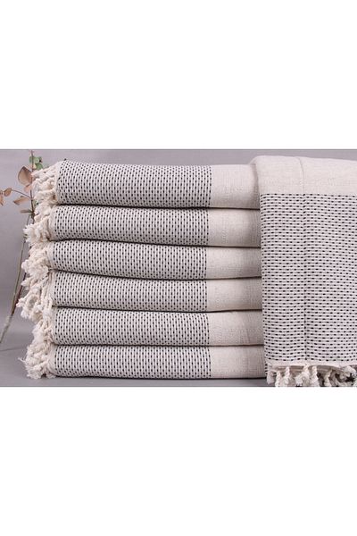 Kayra Export مفرش سرير قطني بيكيه أسود 220x240 مفرش ديكور