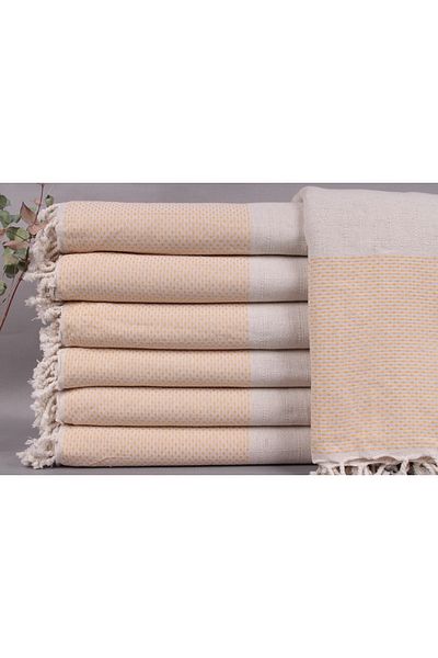 Kayra Export مفرش سرير بيكيه خردل 220x240 قطن بيكيه مفرش ديكور