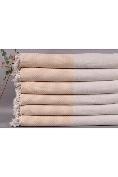 Kayra Export مفرش سرير بيكيه خردل 220x240 قطن بيكيه مفرش ديكور