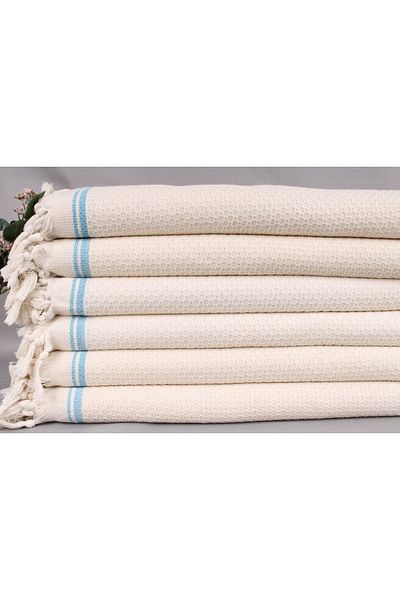 Kayra Export مفرش سرير مزدوج من القطن بيكيه باللون الفيروزي مقاس 220x235 سم