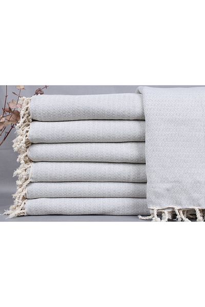Kayra Export بطانية رمادية فاتحة بتصميم مخصص، بيكيه، غطاء قطني 200x240 سم، حفل زفاف،