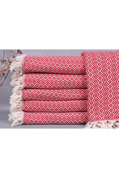 Kayra Export بيكيه أحمر 200x240 سم غطاء ديكور بيكيه قطني كبير بيكيه منسوج