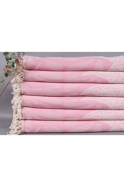 Kayra Export غطاء قطن بيكيه وردي 230x250 سم