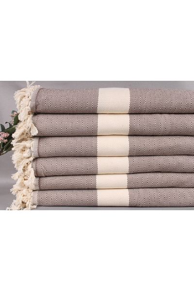 Kayra Export مفرش سرير بيكيه بني مزدوج - 200x230 سم قطن