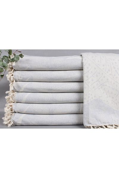 Kayra Export بطانية قطن بيكيه باللون الرمادي الفاتح مقاس 230x250 سم