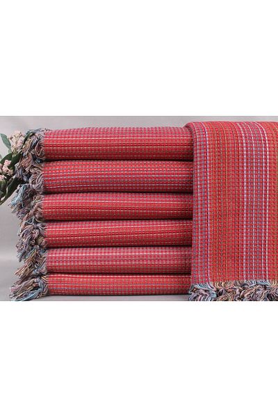 Kayra Export Pique Red 220x230 Cm Cotton Pique Double Decorative Cover Medium Thick