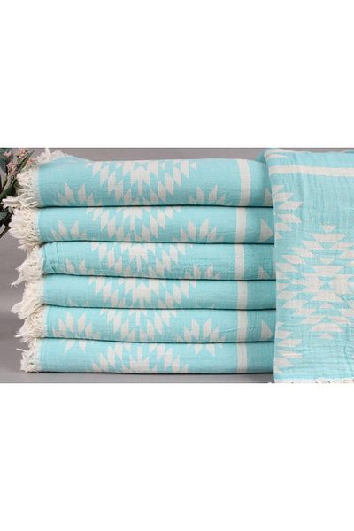 Kayra Export بيكيه تركواز 140x210 سم قطن بيكيه غطاء رقيق