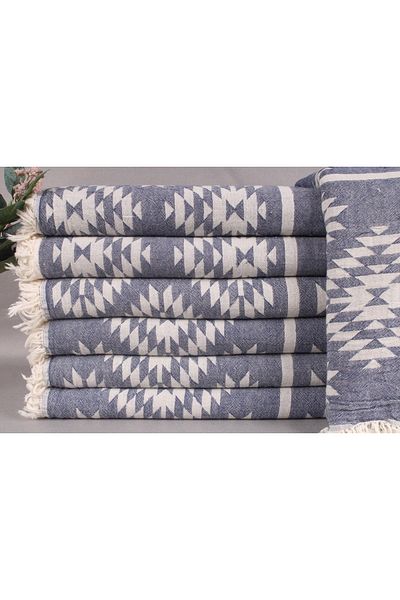 Kayra Export Pique Navy Blue 140x210 Cm Cotton Pique Thin Blanket