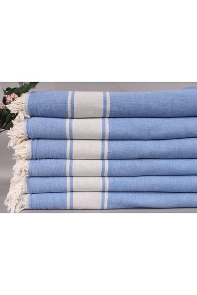 Kayra Export بطانية قطن بيكيه أزرق 150x180 سم