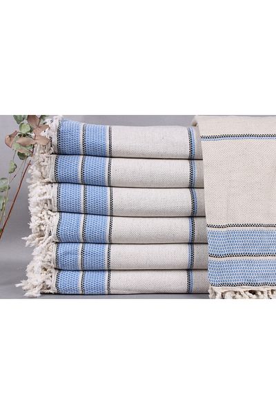 Kayra Export بيكيه ساكس أزرق 240x260 سم غطاء قطن بيكيه