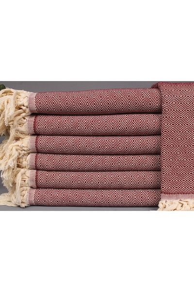 Kayra Export Claret Red Pique, Woven Blanket, 160x210 cm Cotton Blanket, Bedspread,