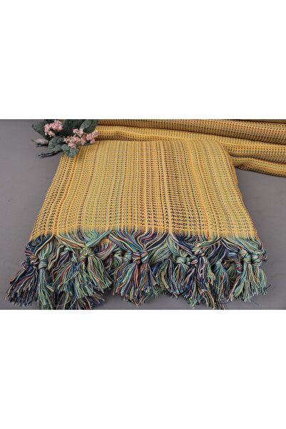 Kayra Export Pique Mustard 200X240 cm Cotton Pique Wide Cover Decorative Bedspread