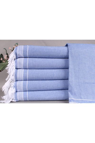 Kayra Export Pique Saks Blue 140x230 Cm Multi-Purpose Blanket Cotton Thin Pique