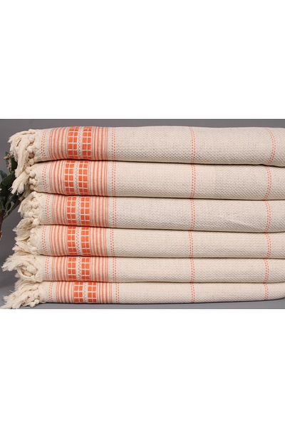 Kayra Export بيكيه برتقالي 235x240 سم قطن بيكيه غطاء متعدد الأغراض مفرش سرير متوسط سميك