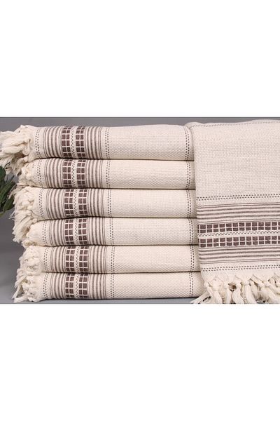 Kayra Export Pique Brown 235x240 Cm Cotton Pique Multi-Purpose Cover Bedspread Medium Thick