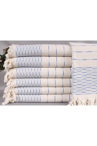 Kayra Export بيكيه برلمان أزرق 230x245 سم غطاء قطن بيكيه مفرش سرير مزخرف