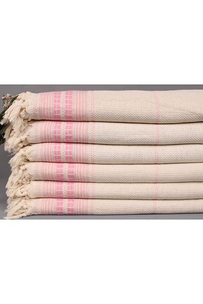 Kayra Export بيكيه وردي 235x240 سم قطن بيكيه غطاء متعدد الأغراض مفرش سرير متوسط سميك
