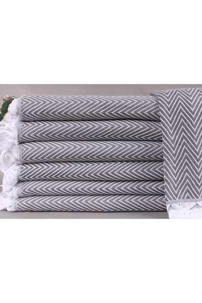 Kayra Export بيكيه رمادي غامق 200x240 سم غطاء قطن غطاء ديكور غطاء قطن بيكيه حجم كبير