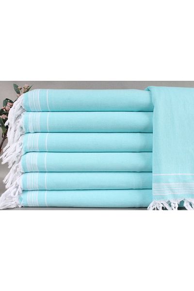 Kayra Export بيكيه تركواز فاتح 140x230 سم غطاء متعدد الأغراض قطن بيكيه رقيق