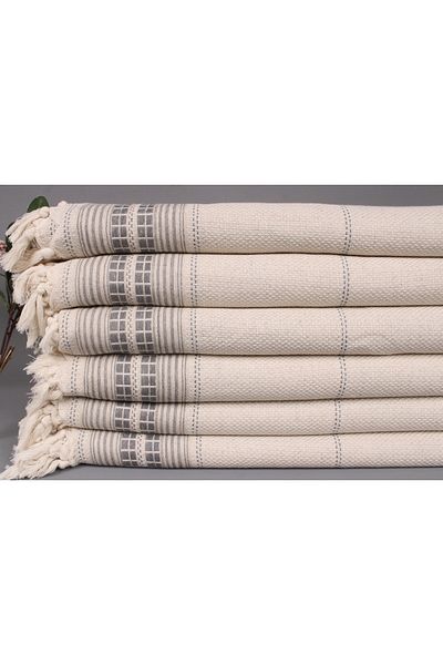 Kayra Export بيكيه رمادي غامق 235x240 سم قطن بيكيه غطاء متعدد الأغراض مفرش سرير متوسط سميك
