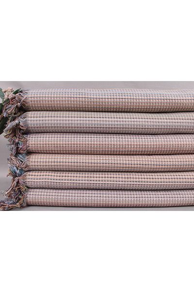 Kayra Export بيكيه بيج فاتح 220x230 سم غطاء ديكور مزدوج من القطن بيكيه متوسط السُمك