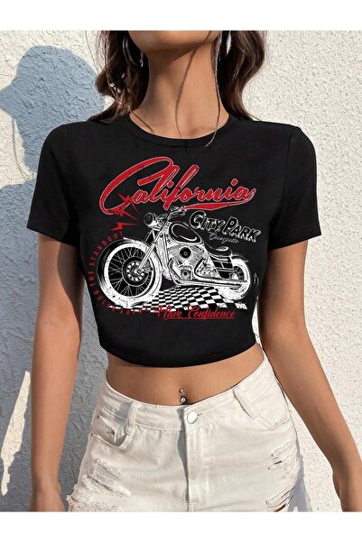 Jose Clothing Λευκό εμπριμέ γυναικείο Crop Top - Κοντομάνικη μπλούζα που εφαρ...