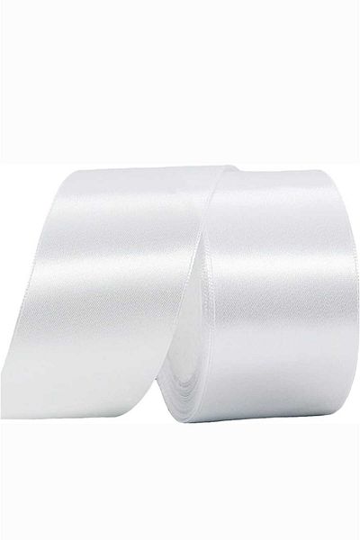 ÇEÇEN HOME Panglică de satin albă de 10 metri - 60 mm